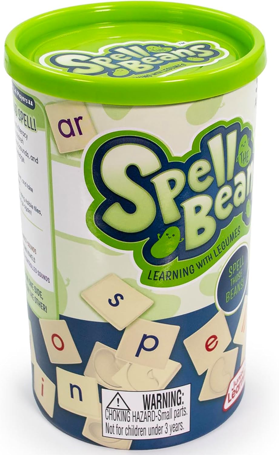 Junior Learning: Spell The Beans - Word Building Game, Tile Flipping & Collection Play, Color-Coded Letters, Early Reader & Literacy Skills, Kids 5+