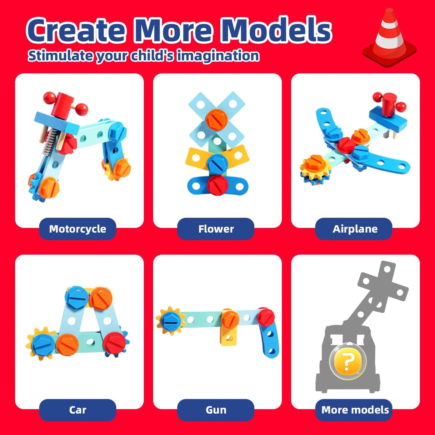 GAIETYDIY Toddler Tool Set - 33 PCS Wooden Kids Tools with Box/Bench/Tool House, Montessori Educational Pretend Play Preschool Toys Gifts for 3 Year Old Boy Girl Kids, STEM Fine Motor Skills Tool Set