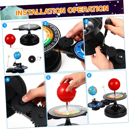 Solar System Planetarium Model Moon Earth Sun Orbital Model Scientific Educational Astronomy Teaching Tool for Toddlers Kids Children