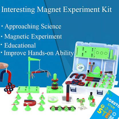 Labs Junior Science Magnetic Science Kit,70PCS STEM Magnetic Teaching Tools,Electricity Discovery Circuit and Magnetism Experiment Kits Science Educational Toys