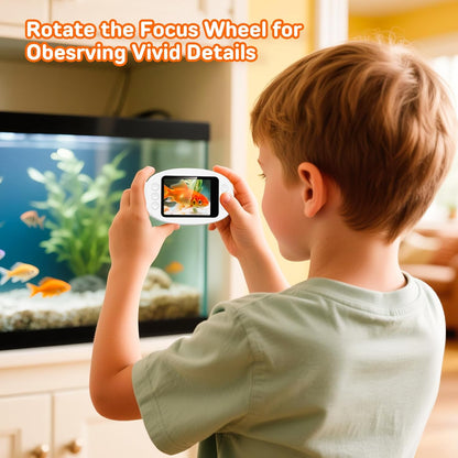 1000X Digital Handheld Microscope for Kids with 2.0" IPS Screen, Outdoor Toys Portable STEM Science Lab Gifts, Rechargeable Pocket Microscope Educational Toy for Boys & Girls Age 4-6 8-12, Orange