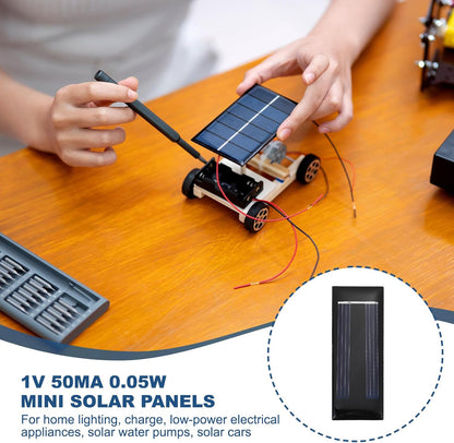 MECCANIXITY 10PCS 2V 0.08W 0.04A Mini Solar Panels for Solar Power, Small Solar Photovoltaic Cells Charge DIY Electric Toy Materials Solar System Kits, 1.57" x 1.57"