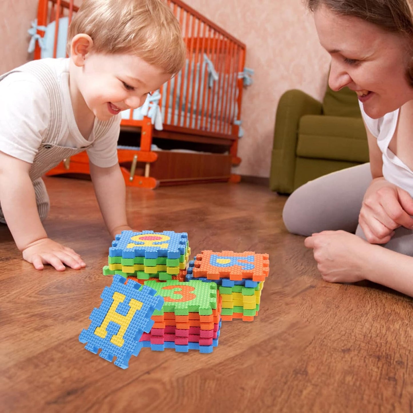 36pcs Russian Puzzle Mat Interlocking Carpet Tiles Russian Alphabet Play Mat Interlocking Puzzle ABC Rugs for Babies Baby Toys Box Large Floor Eva Toddler