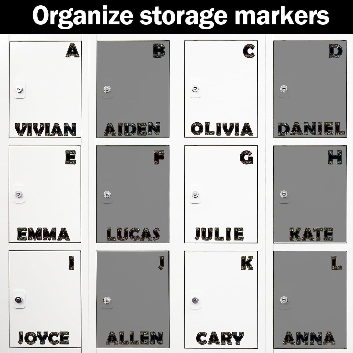 Qyeahkj 103 Pcs Glitter Silver Magnetic Letters - 2'' Alphabet Letters Kit for Classroom, Whiteboard, Fridge, Teachers & Preschool Learning