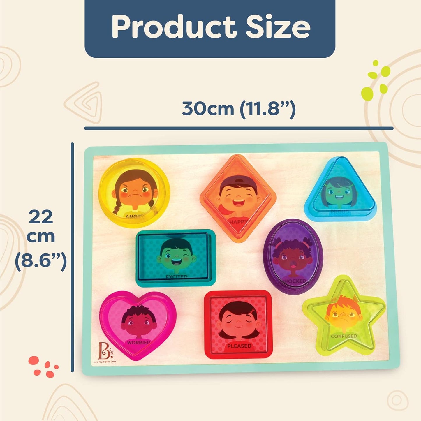 B. toys – Peek & Explore – School BusChunky Puzzle for Toddlers,Educational & Developmental Toys for Kids – 2+ Years