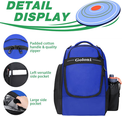 Disc Golf Bag Holds 23+ Discs,Durable Disc Golf Backpack with cooler compartment,Large Capacity Frisbee Bags