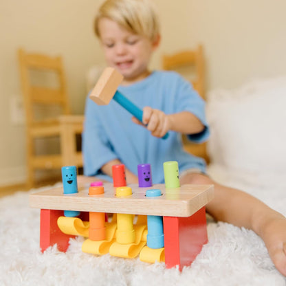 MeMelissa & Doug Deluxe Pounding Bench Wooden Preschool Learning Toy with Mallet Classic Wooden Toddler Toys for Ages 2+Lissa & Doug Deluxe Pounding Bench Wooden Preschool Learning Toy with Mallet
