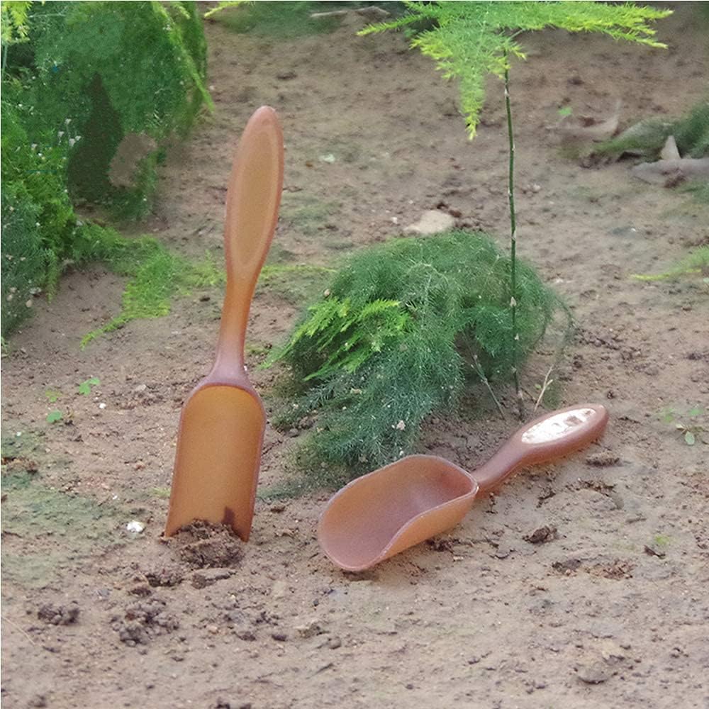 10Pcs Colorful Plastic Mini Gardening Shovel Spoons Soil Scoops, Succulent Sand Scoops/Cultivation Digging Transplanting Tools for Succulents Potted Flowers (Multicolor)