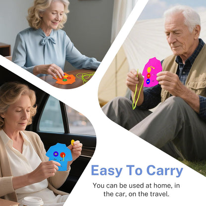 Clothes Lacing Cards for Seniors with Dementia & Alzheimer's - Fine Motor Skills Activity with Buttons & Zipper, Occupational Therapy Tools for Elderly to Practice Dressing Skills