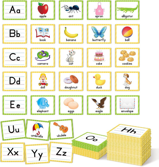 EAMAY Alphabet Pocket Chart Cards for Classroom, Bulletin Board Set Classroom Decorations ABC Flash Cards for Toddlers with 130 Cards