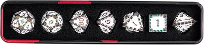 UDIXI Steampunk Metal Dice Set, 7 Die Polyhedral DND Dice Set for D&D Role Playing Game and Math Teaching (Ancient Copper)