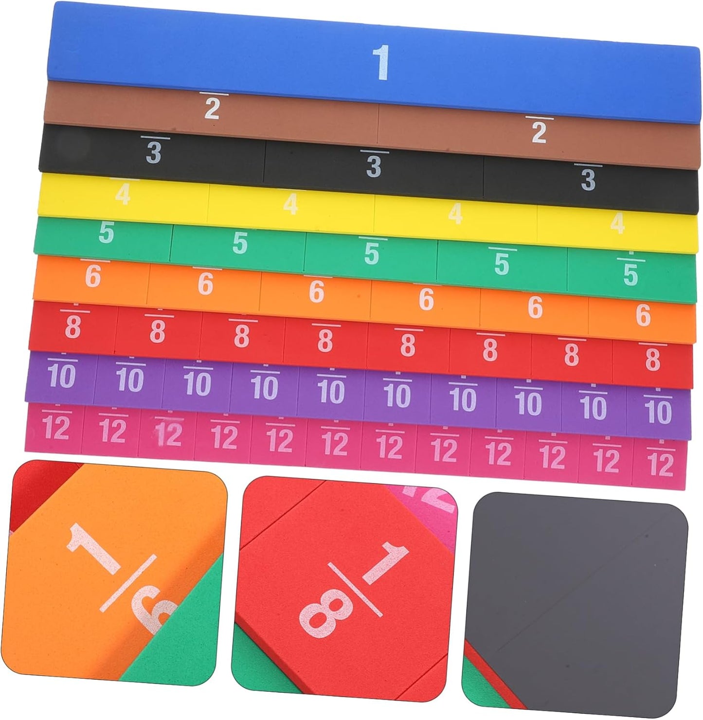 Housoutil 1 Set Educational Fraction Tiles Math Manipulatives for Students Engaging for Fraction Cognition Compact and Lightweight Teaching Tools