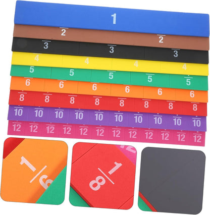 Housoutil 1 Set Educational Fraction Tiles Math Manipulatives for Students Engaging for Fraction Cognition Compact and Lightweight Teaching Tools