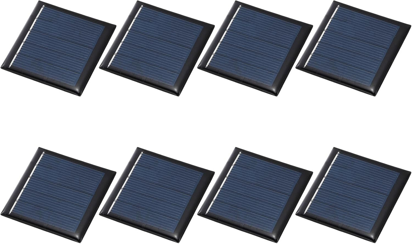 MECCANIXITY 8PCS 1.5V 0.09W 0.06A Mini Solar Panels for Solar Power, Small Solar Photovoltaic Cells Charge DIY Electric Toy Materials Solar System Kits, 1.18" x 1.18"