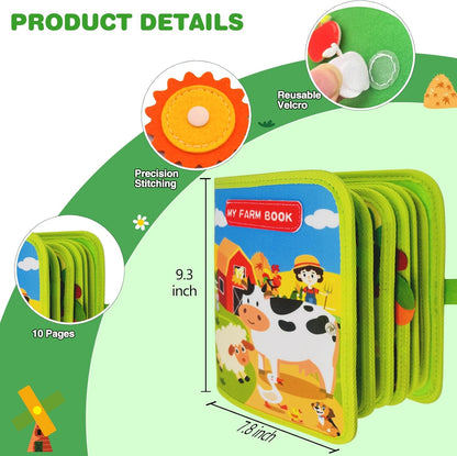 Busy Book for Toddlers, Montessori Toys Busy Board for Toddlers, Birthday Gifts for Boys & Girls, Quiet Activity Book with Life Skills, Cognition, Sorting - Autism Sensory busy book, Travel toys