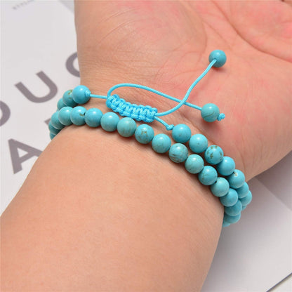 NCB 100pcs Original Natural Stone Beads Gemstone Round Loose Beads 6mm 8mm 10mm (Blue Aventurine, 6mm 100Beads) - Colors B