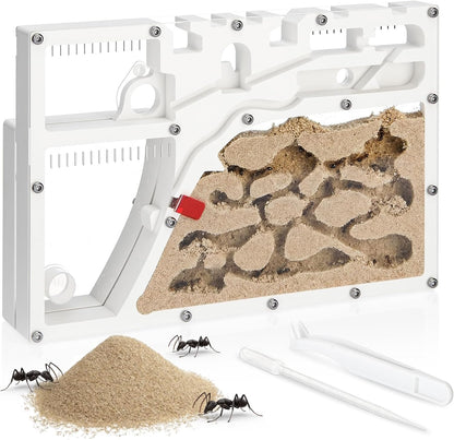 Yellow Sand Ant Castle Ant Habitat Kit, 8.7inch Decorative Sand Terrarium with Dropper Tweezers, No Ants or Food Included