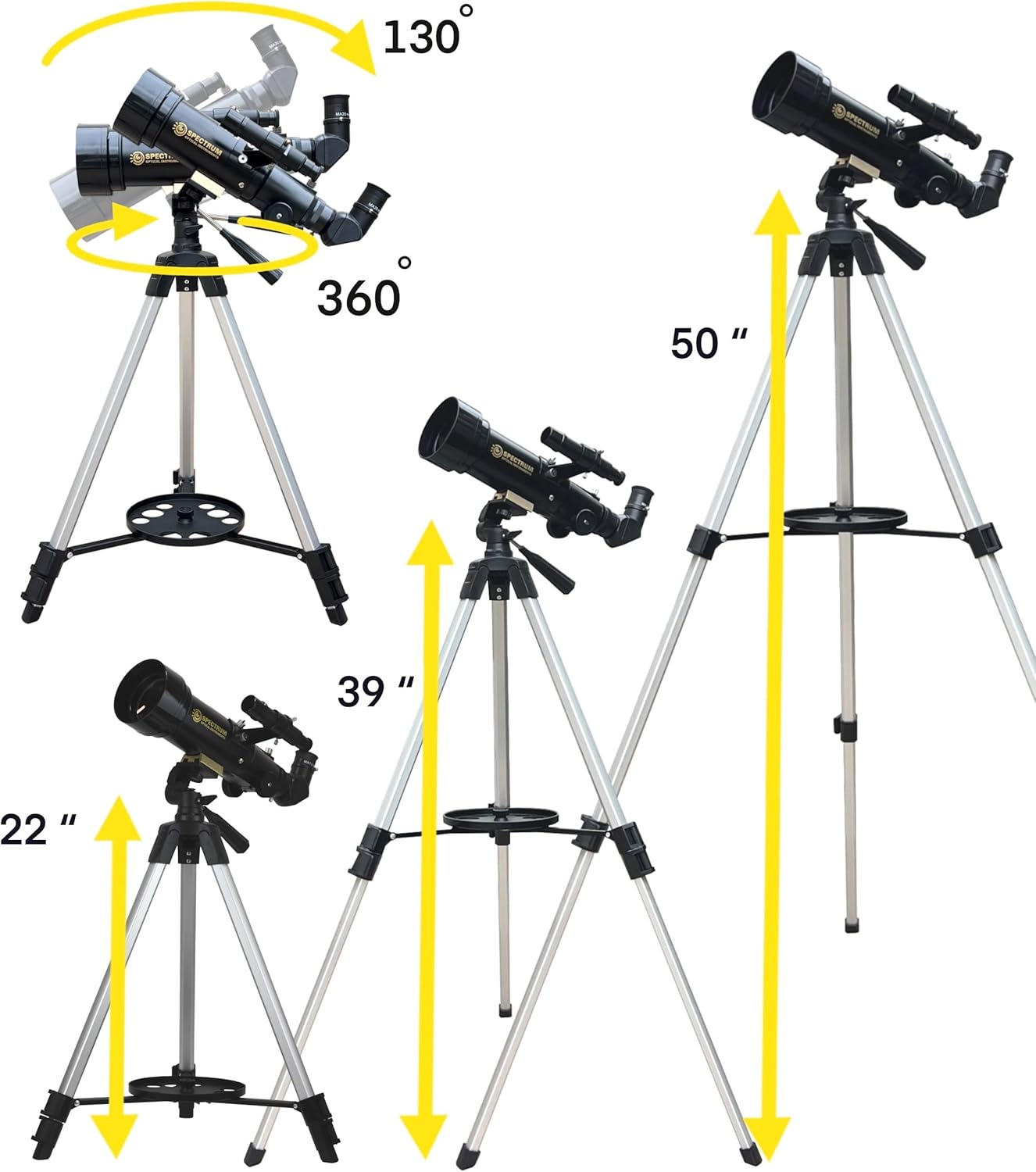 SpectrumOI Telescope for Kids, Telescope for Adults Astronomy Gifts for Kids 8-12 - Premium Refractor 70mm Aperture with Carry Bag and Phone Holder