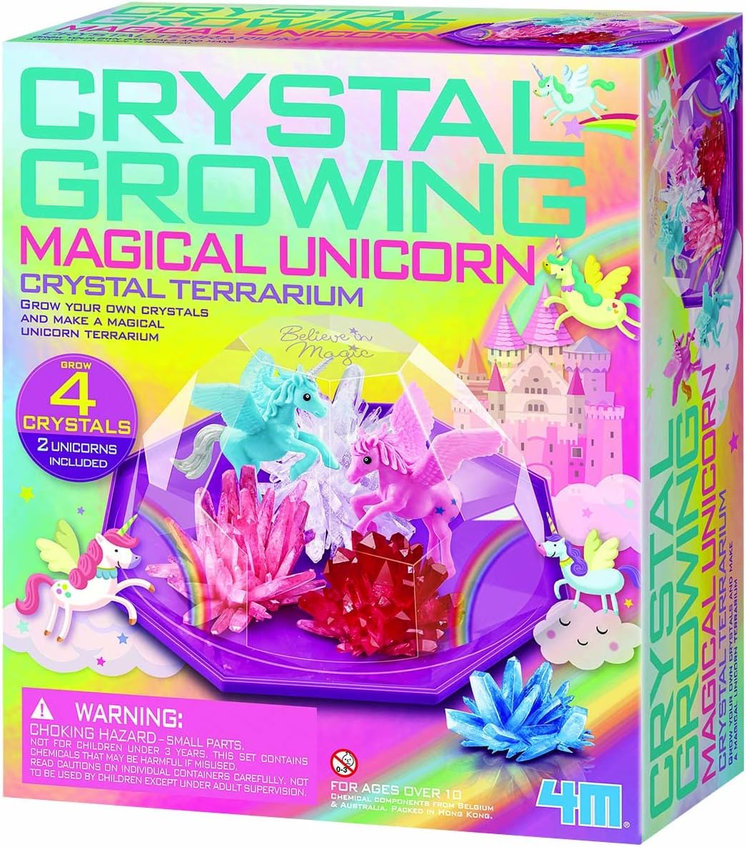 4M Glow Crystal Growing Kit - Grow a DIY Crystal Experiment Specimen, A Great Educational STEM Toys Crystal Making Gift for Kids & Teens, Boys & Girls