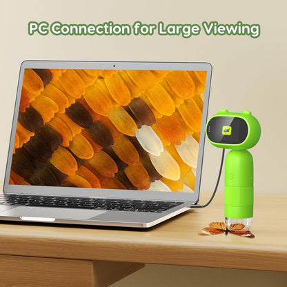 Hayve Handheld Digital Microscope for Kids 1000X,16MP Portable Pocket Microscope with 2inch IPS Screen,1080P Coin Magnifier for Collectors with 8 LEDs, PC View, 8GB
