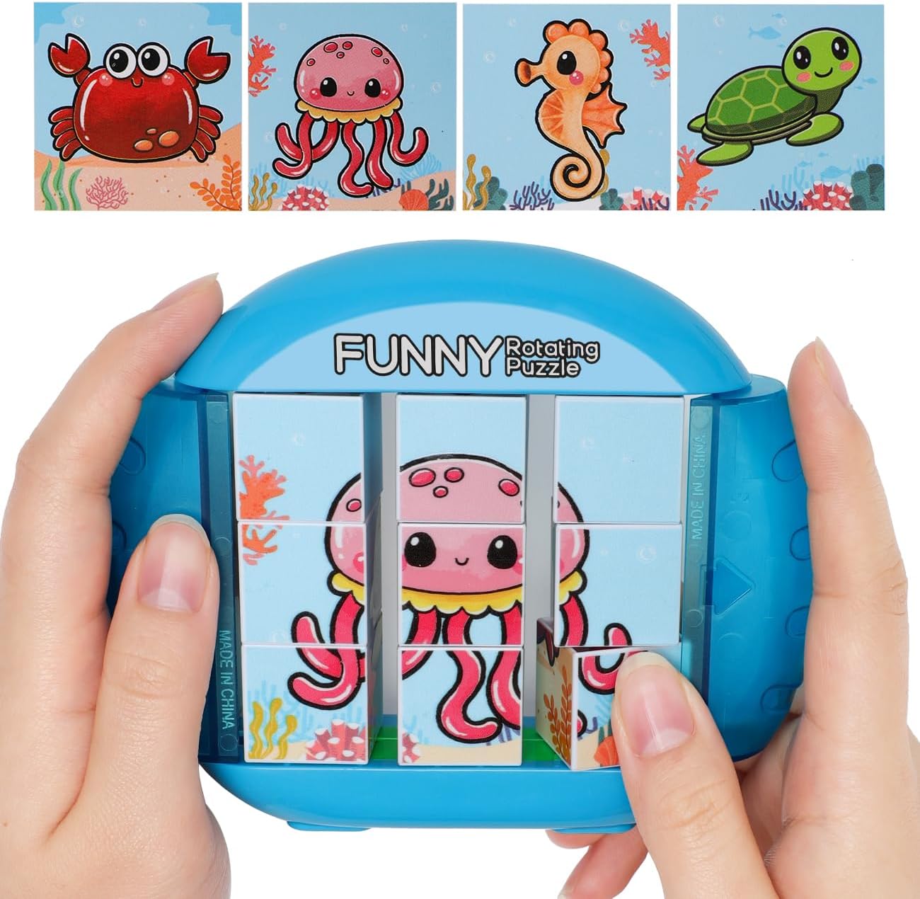 Rotating Puzzle for Kids 3 4 5 6 7 8 Year Old, 4 Puzzles in 1, Toddlers Travel, Car, Airplane, Road Trip Activities, Fine Motor Skills, Fidget, Gift for Boys & Girls Ages 3+ (Dinosaur)