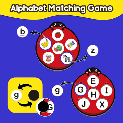 Alphabet Games Letter Learning Toys ABC Flash Cards for Toddler, Speech Therapy Alphabet Matching Game for Kids, Homeschool Supplies Kindergarten Preschool Classroom Must Haves