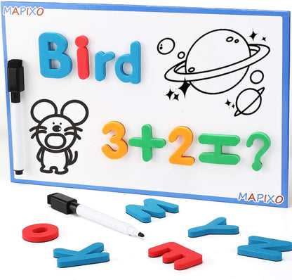 235 Pcs Magnetic Letter Number with Magnet Board, 2 Erasable Magnetic Pen and Storage Box, Foam ABC Alphabet Gift for Refrigerator Fridge, Classroom Toy for Toddler Kid Child Spelling & Learning Game
