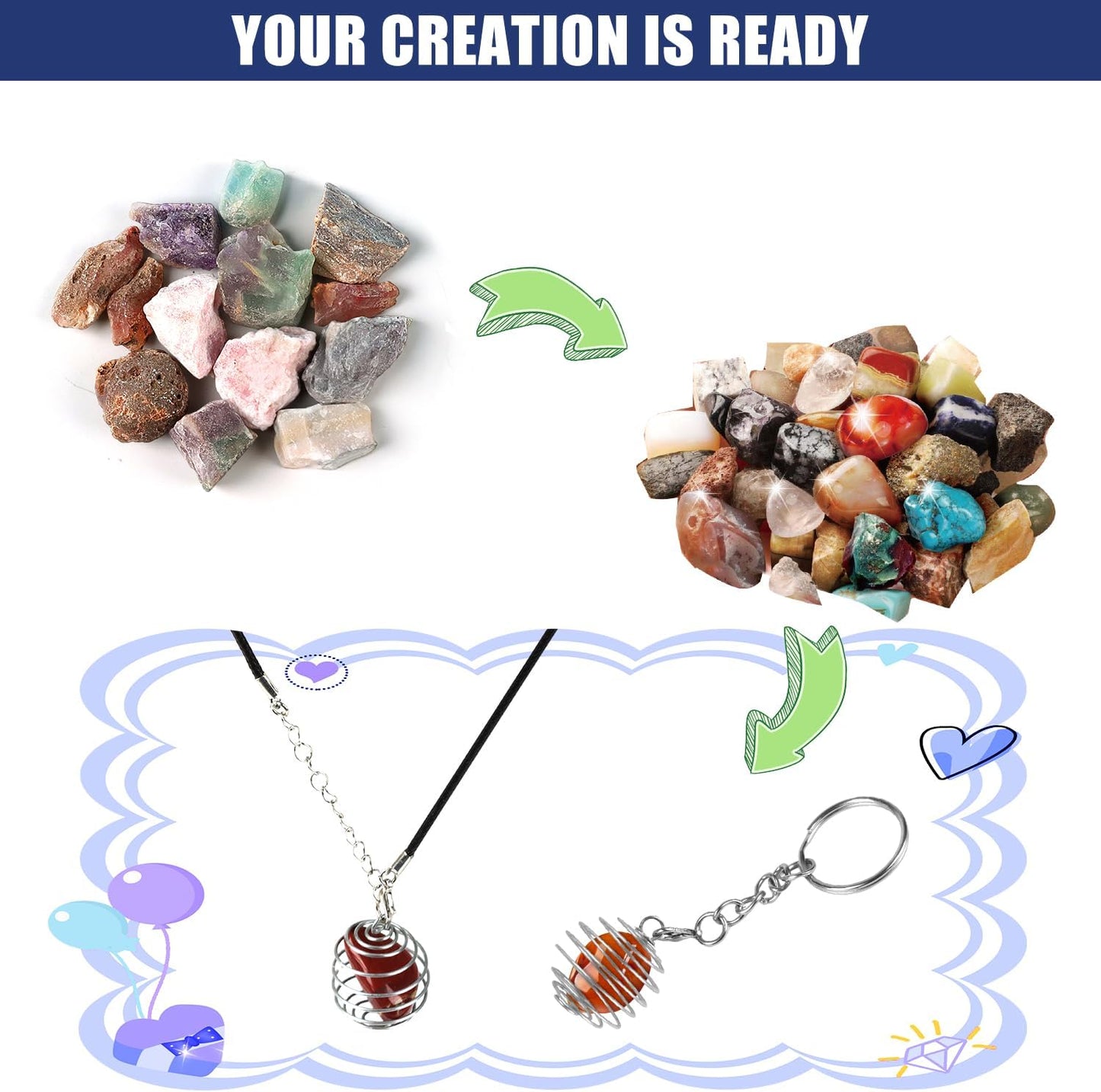 Fistone Rock Tumbler Kit - Noise-Reducing Rock Polisher for Kids & Adults | 5-Day Timer | Great STEM Gift for Young Rock Collectors & Geology Enthusiasts