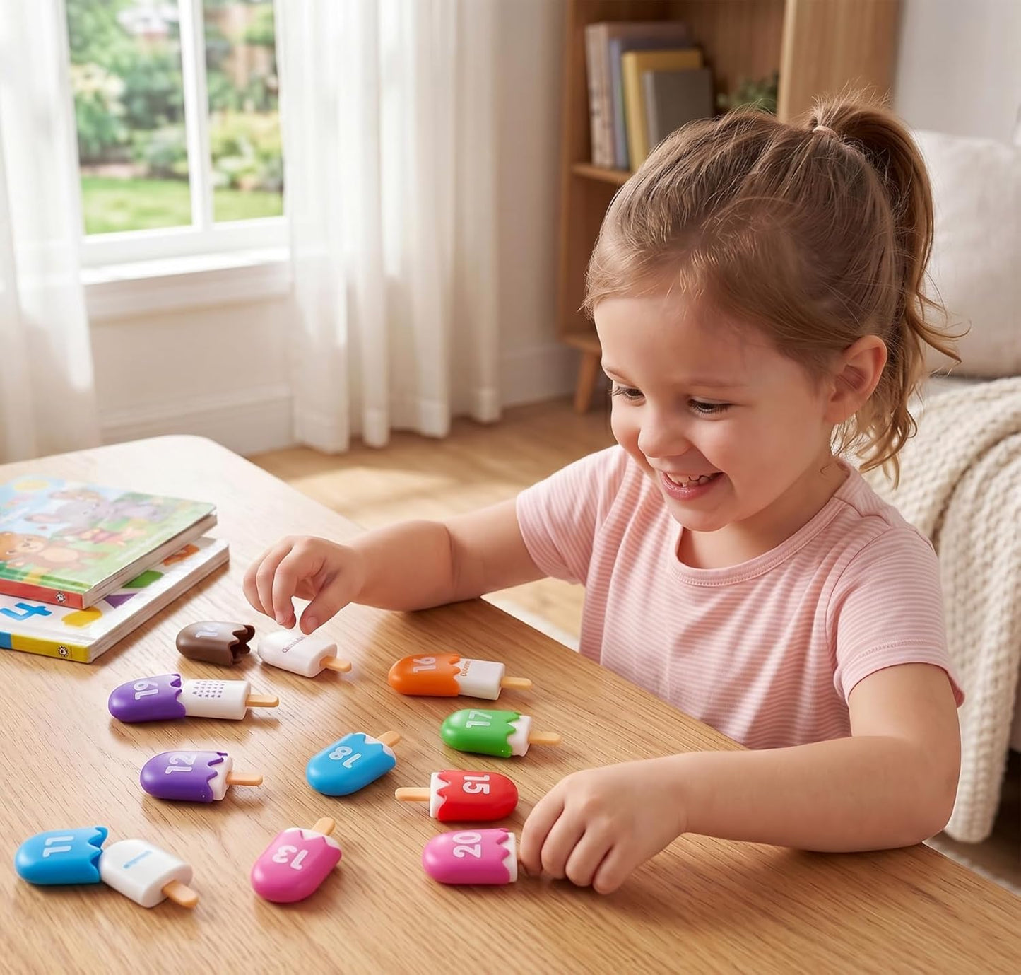 Mini Number Pops 1-10 – Fun Number Matching Toys for Kindergarten & Preschool – Ice Cream Counting & Recognition Math Games