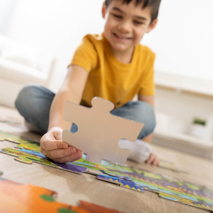 Melissa & Doug Land of Dinosaurs, Dino-Themed Search and Find Jumbo Floor Puzzle, 48-Piece Jigsaw Puzzle with Learning Activity, Over 4 Ft Long, Kids Puzzles for Girls & Boys Ages 6+