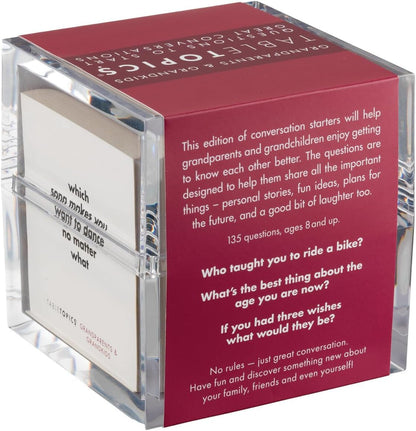TableTopics Grandparents & Grandkids Conversation Cards to Connect Generations of Your Family, 135 Fun Questions to Explore New Topics with Kids