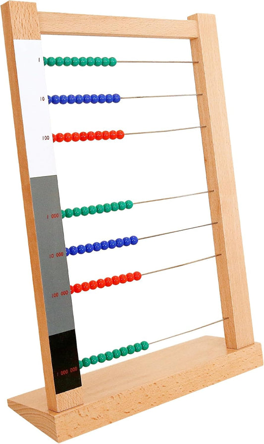 MONTESSORI OUTLET Wooden Small Bead Frame Abacus for 3 Year Old Boys Girls Kids Toddlers Math, Educational Counting Toy,Mathematics Toy Beads Game for Preschool and Homeschool Children