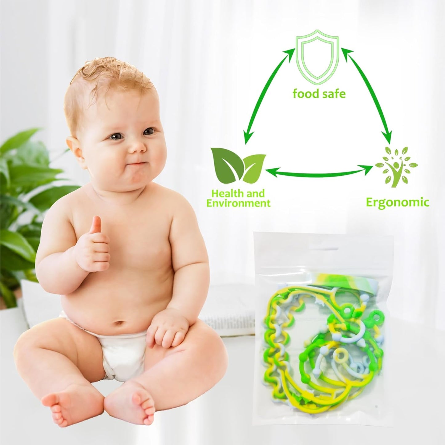 Toy Straps for Baby,RTMOK Silicone Setpacifier Clip,Applies to Car Seat Toy,Teether Toy,High Chair,Stroller Accessories,Baby Toy Clips,Cribs,Rocking Chair