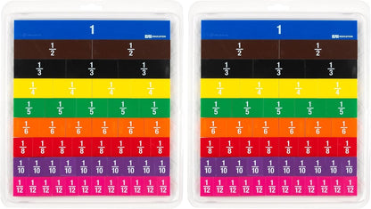 EAI Education Fraction Tiles with Tray: Numbered - Set of 51