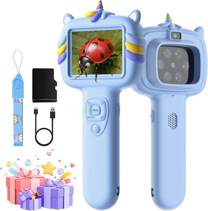 Microscope Camera for Kids Gifts Toys- Handheld Pocket Microscopes with 2.4" Screen and Autofocus - Mini Digital Educational Science Kit for Christmas Birthday for Age 3-5 5-7 8-12 Girls Boys (Green)