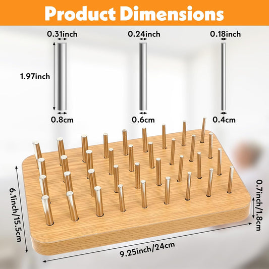 36-Hole Wooden Pegboard for Occupational Therapy, Hand Therapy Peg Board with 3 Sizes of Round Iron Pegs to Improve Finger Dexterity, Fine Motor Coordination & Sensory Rehabilitation