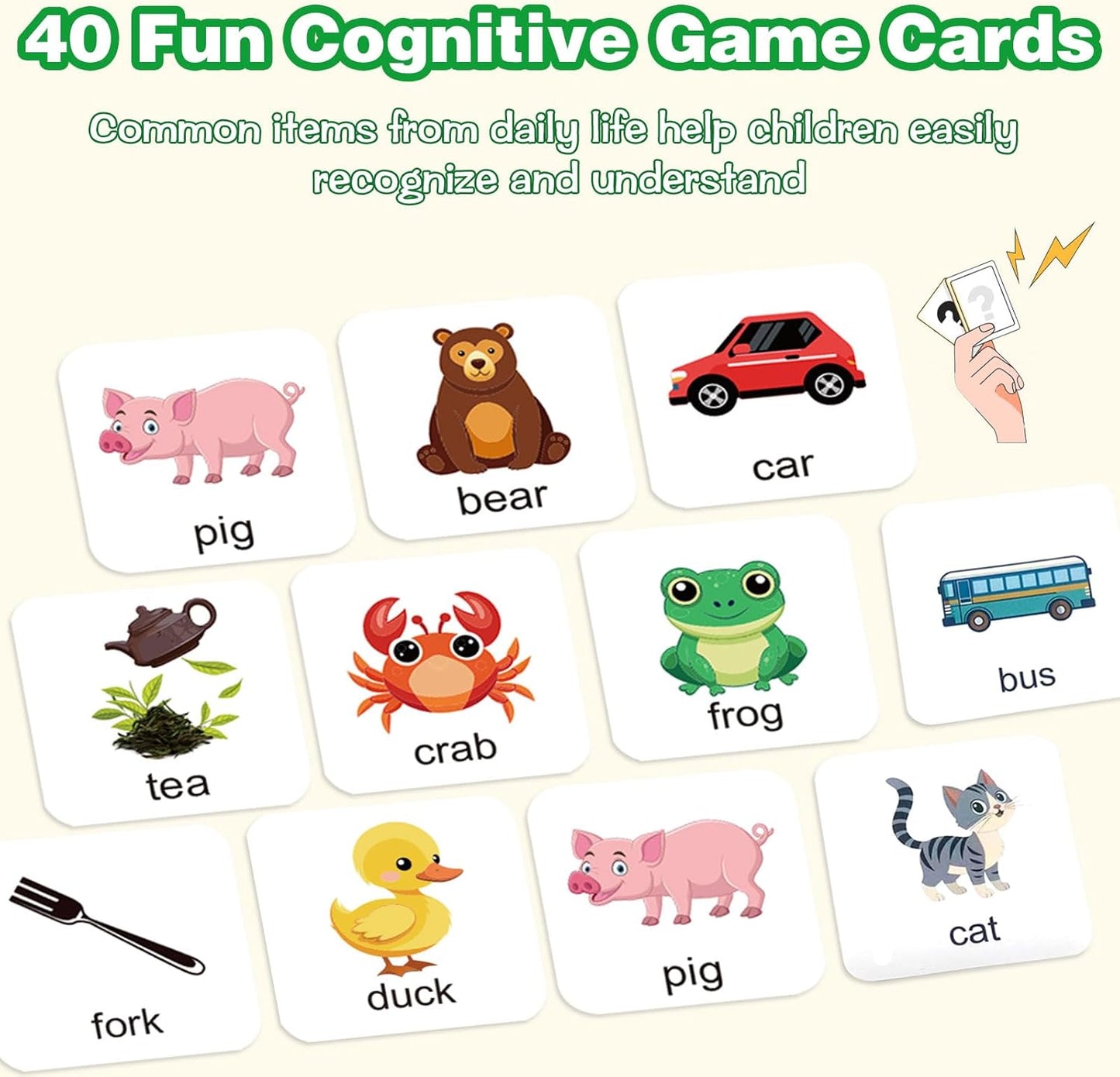 Matching Game for Kids Ages 4-8 8-12, 2 Player Family Board Games with 50 Challenge Cards, Pattern Recognition Block STEM Toys, Brain Teaser Puzzles for Adults & Teens
