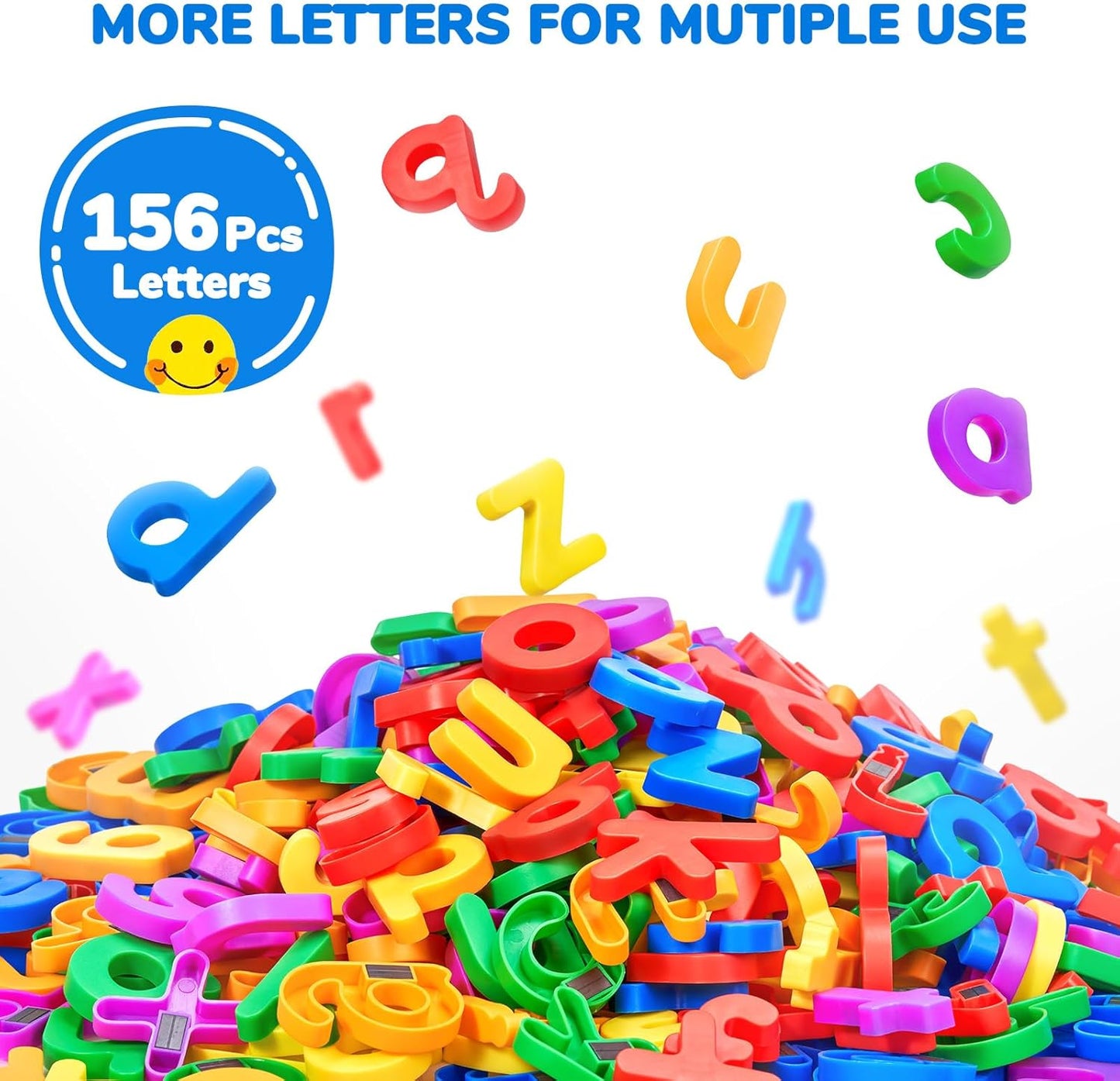 JoyCat Magnetic Letters, 312 Pieces Lowercase Alphabet Fridge Magnets, ABC Magnets for Toddlers Kids, Educational Learning Plastic Letters Set for Kindergarten Classroom
