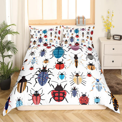 Drum Kit Duvet Cover,Kids Musical Instruments Bedding Set,Rock Music Comforter Cover for Boys Girls Room Decor,Neon Lighting Lightweight Bedspread Cover Twin Size with 1 Pillow Case(No Comforter)