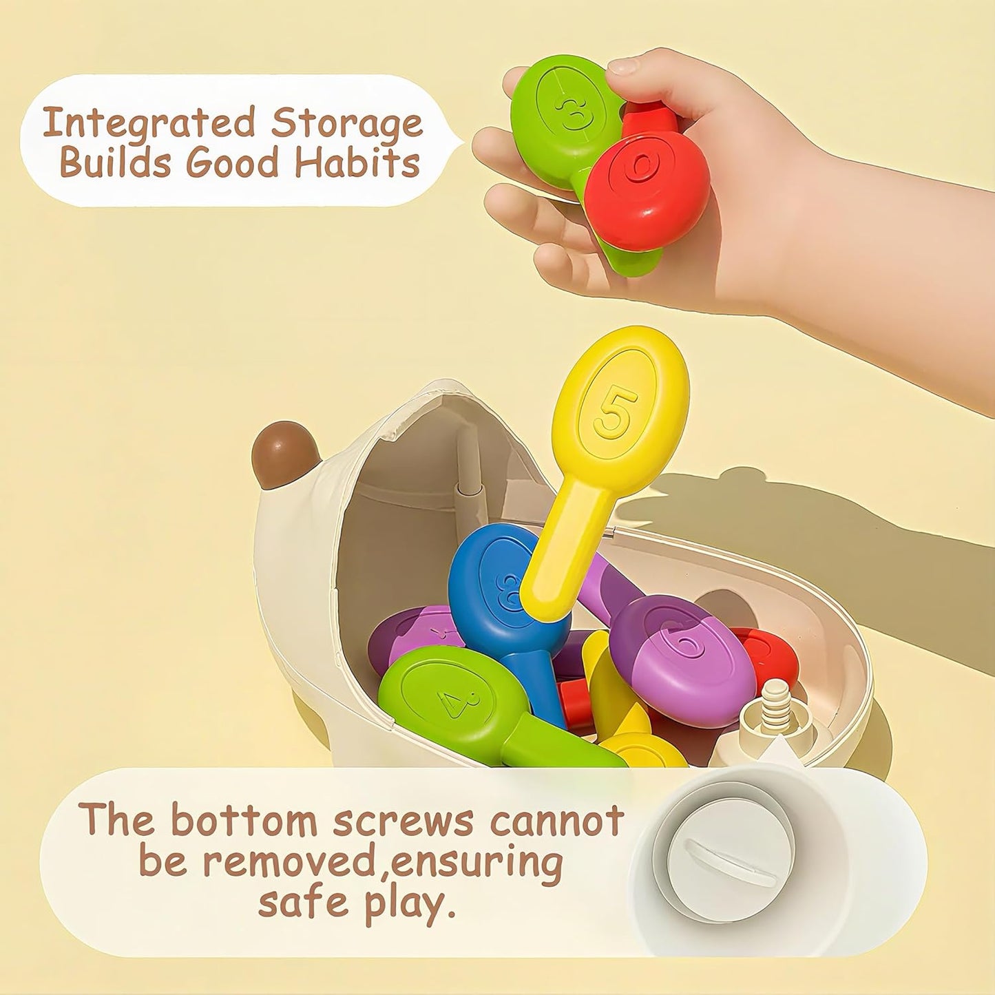 2 in 1 Baby Toys(Hedgehog Toy & Stacking Cups), Montessori Toys for 1 Year Old, Sensory Toys for Toddlers 1-3,Fine Motor Skills Toys for Boys and Girls