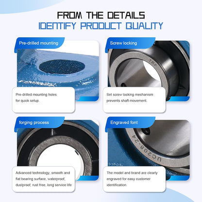 UCP202-10 Pillow Block Bearing,5/8" Bore Mounted Pillow Bearing Cast Iron Base -Self Aligning Chrome Bearing,2 Pcs