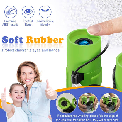 Real Binoculars for Kids Gifts for 3-12 Years Boys Girls 8x21 High-Resolution Optics Compact Toy Binocular for Bird Watching,Travel, Camping