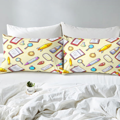 Chemistry Bed Sheets for Kids Teens Girls Boys,Chemical Experiment Fitted Sheet Twin,Science Themed Sheets for Math Lovers,Chemistry Lab Bedding Set,White and Black