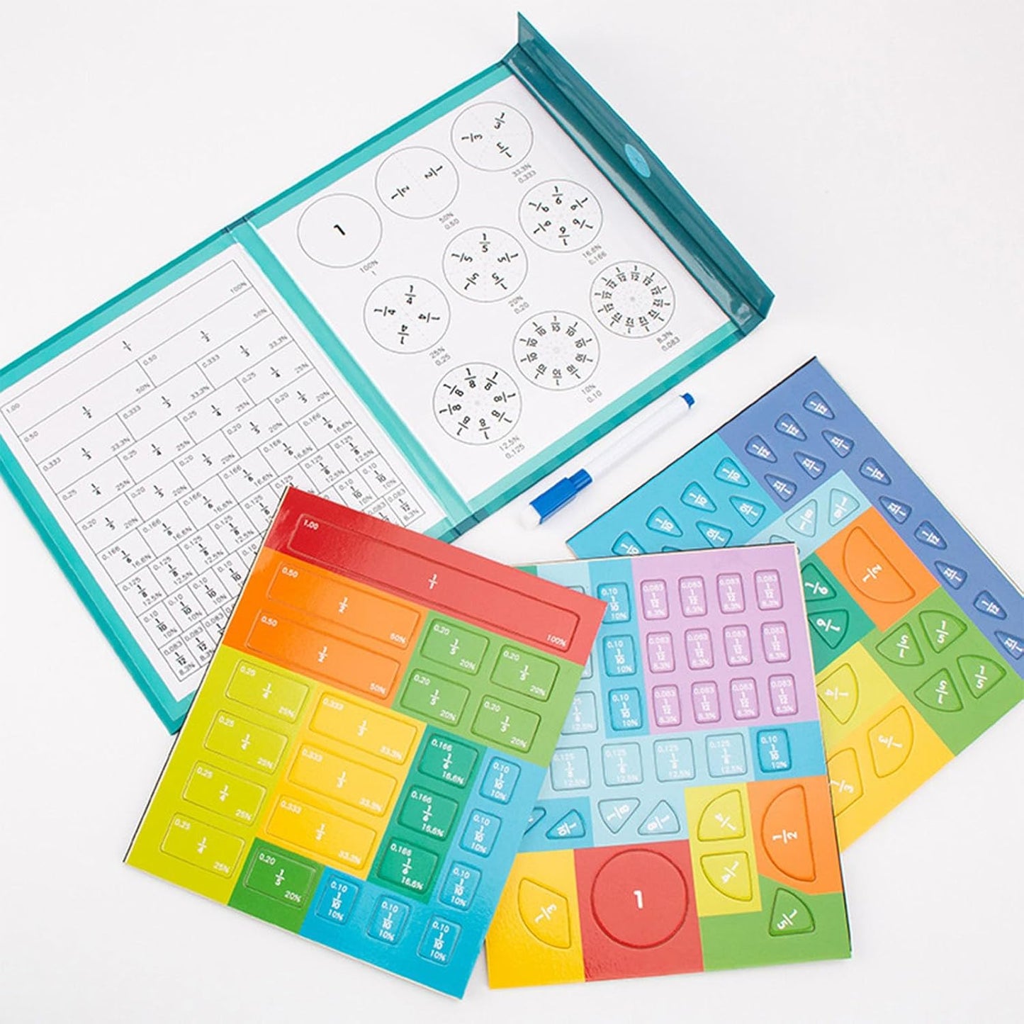 Magnetic Fraction Demonstration Book, Magnetic Fraction Tiles Disc Set (Zebra)