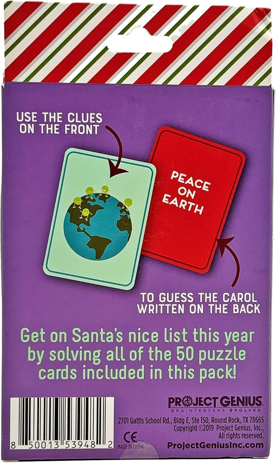 Holly Jolly - A Holiday Themed Absurd Word Game, 50 Festive Rhymes to Guess, Christmas Card Game, Fun & Festive Stocking Stuffers, Project Genius
