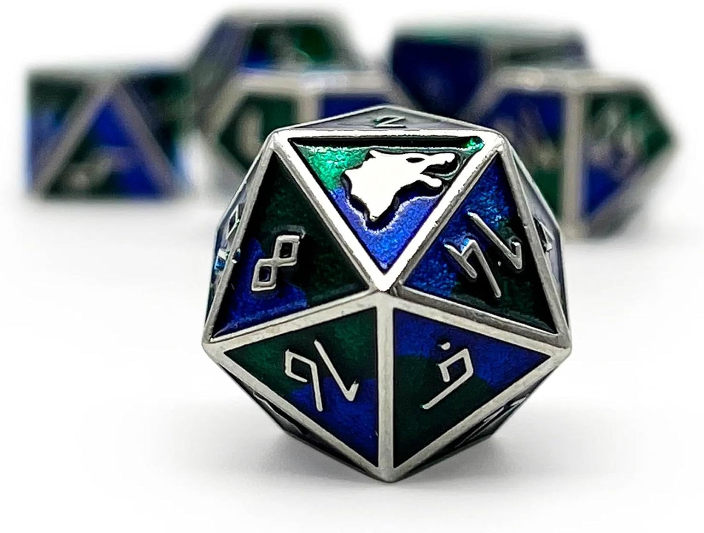 Norse Foundry Set of 7 Banshee Wail Norse Series Full Metal Polyhedral Dice RPG Math Games DND Pathfinder