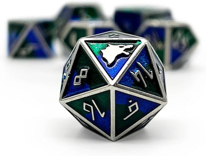 Norse Foundry Set of 7 Banshee Wail Norse Series Full Metal Polyhedral Dice RPG Math Games DND Pathfinder