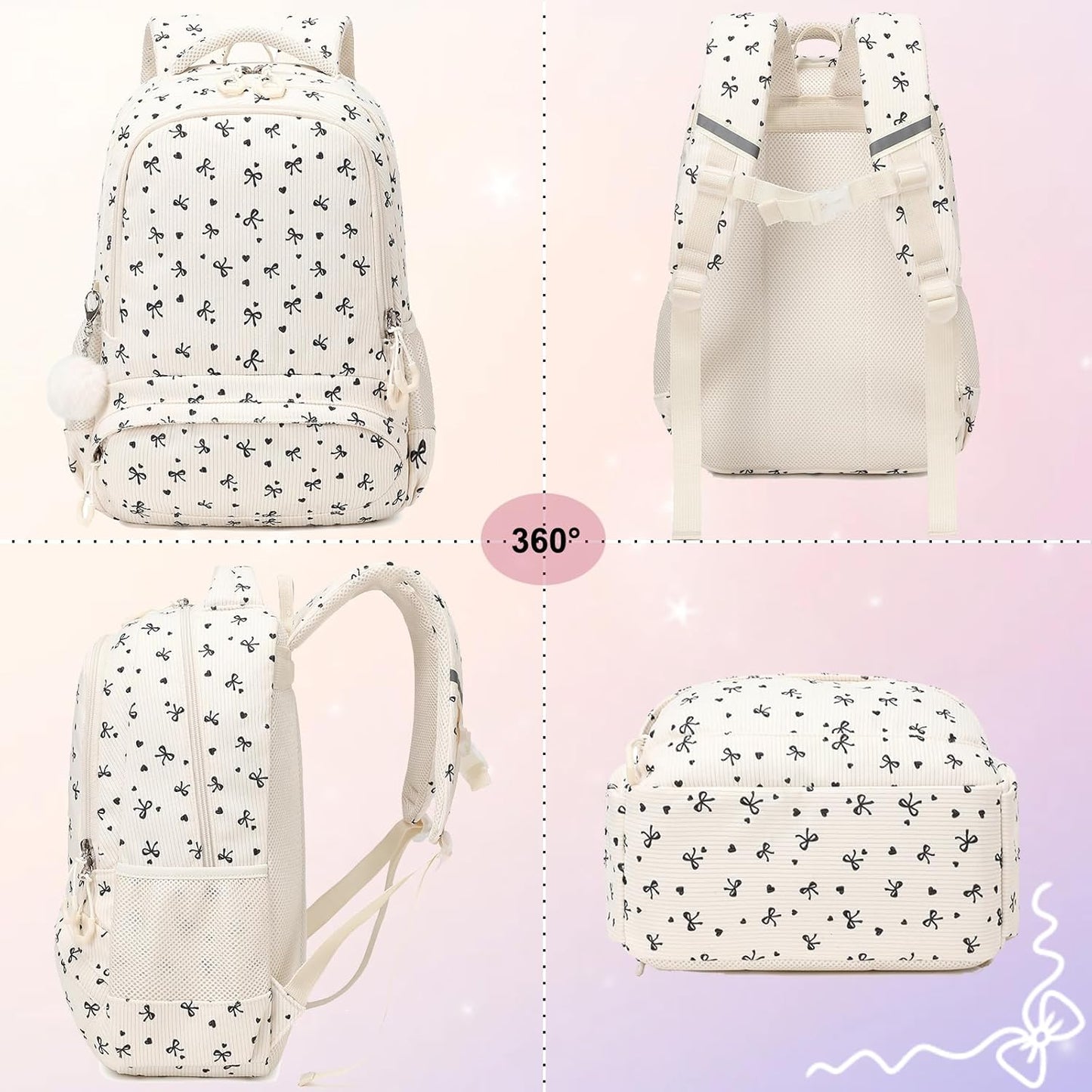 Girls Backpack for Elementary Unicorn Backpack Kids Backpack School Bookbag for Girls 3 in 1 Set Back to School