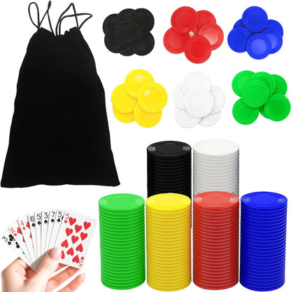 120Pcs 6-Color Plastic Poker Mini Chips (2.2CM Diameter) - Bulk Game Chips for Poker Play,Math Counting Learning, You Teaching & Rewards (6color)