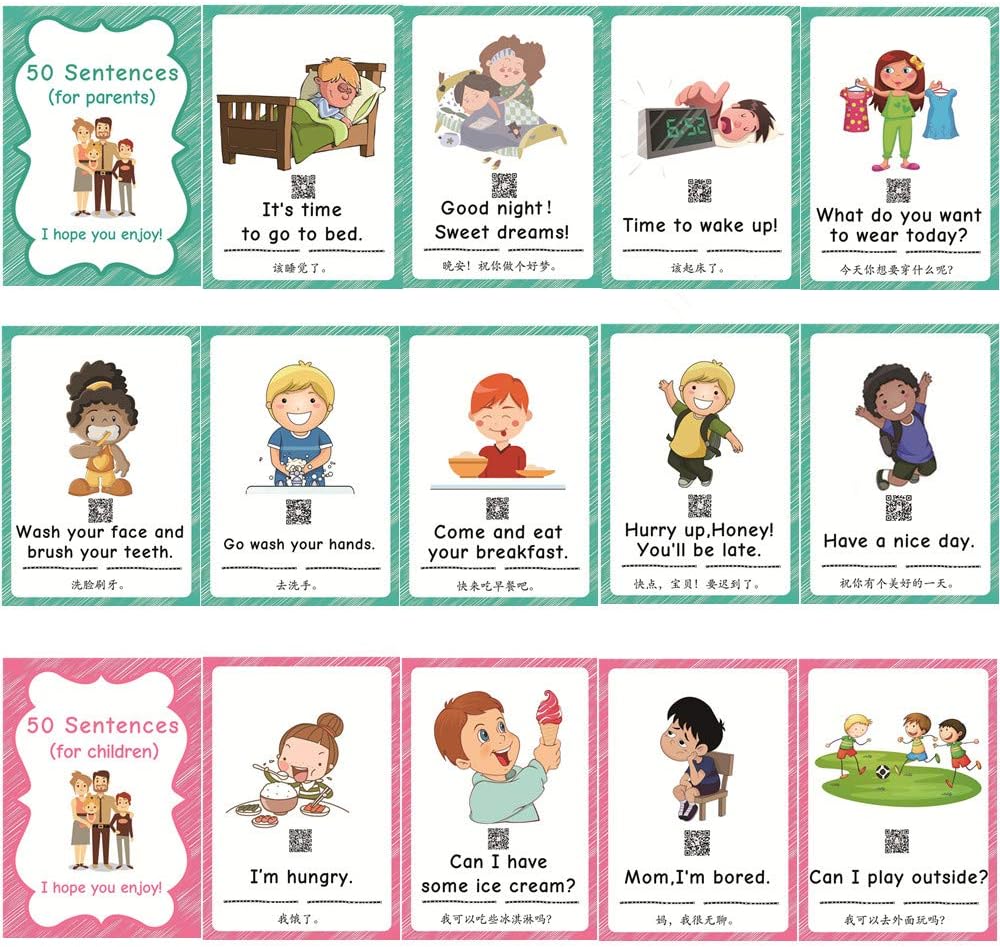 100 Parent-Child Daily Conversation Starters Cards with Picture - Fun Family-Friendly Vivid Question Cards Game for Kids - Learning Materials Great for ESL Teaching: Parent/Teacher/Autism